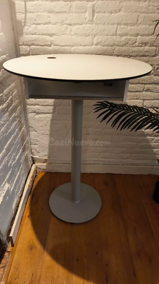Mesa alta mostrador blanca y gris - foto 2