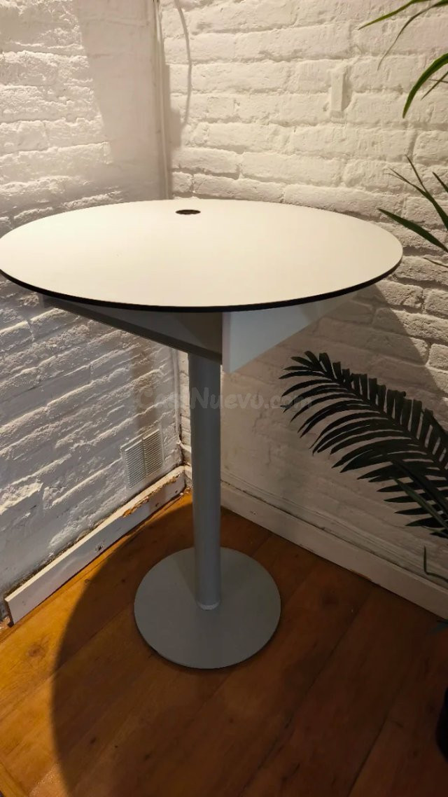 Mesa alta mostrador blanca y gris - foto 3