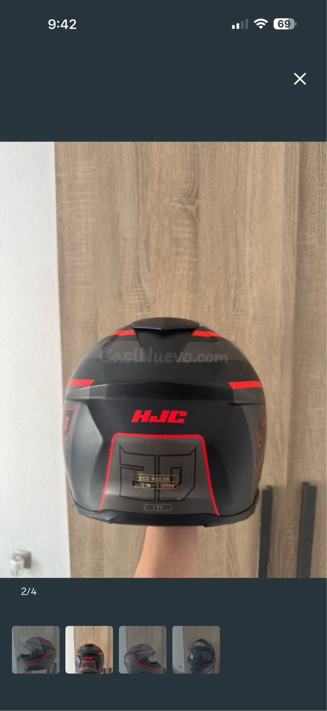 Casco HJC Negro con Visera Oscura - foto 4