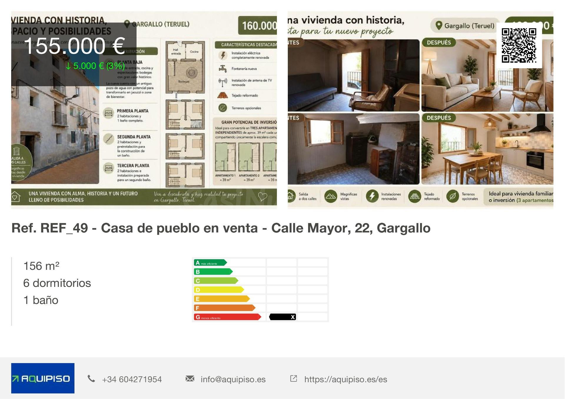 Casa de Pueblo 6 habitaciones 156m² en venta - CENTRO