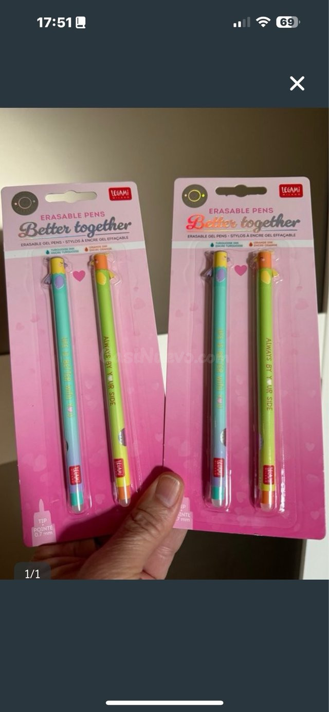 2 Sets Bolígrafos Borrables Legami Better Together