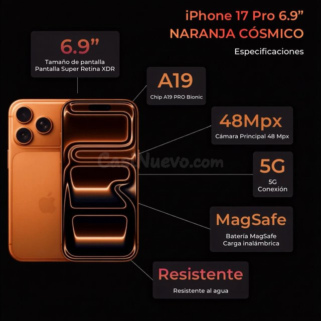 iPhone 17 Pro Naranja Cósmico 256GB