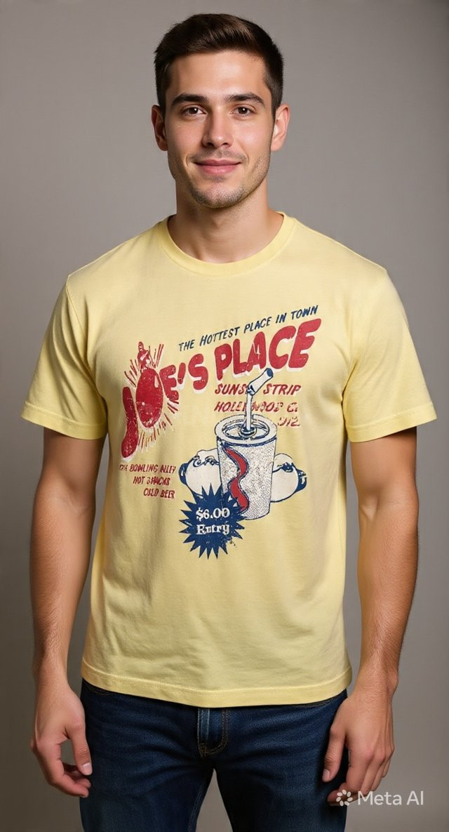 Camiseta vintage Joe's Place estilo años 90 Gijón