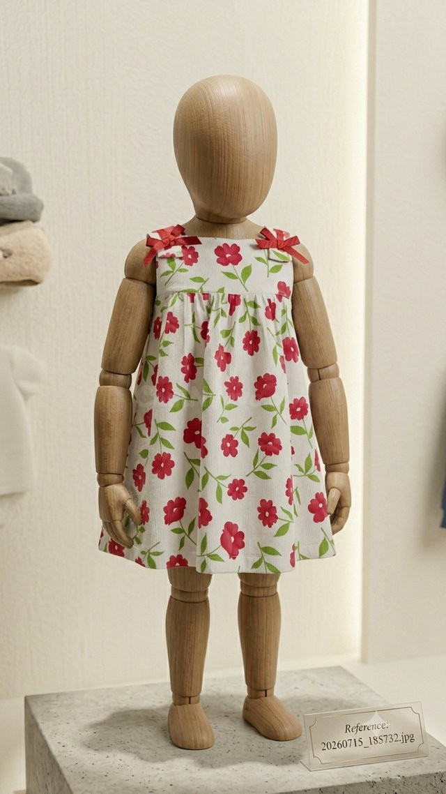 Vestido infantil floral rojo para niñas Gijón