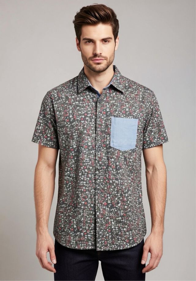 Camiseta Floral Pull&Bear Estampada en Gijón