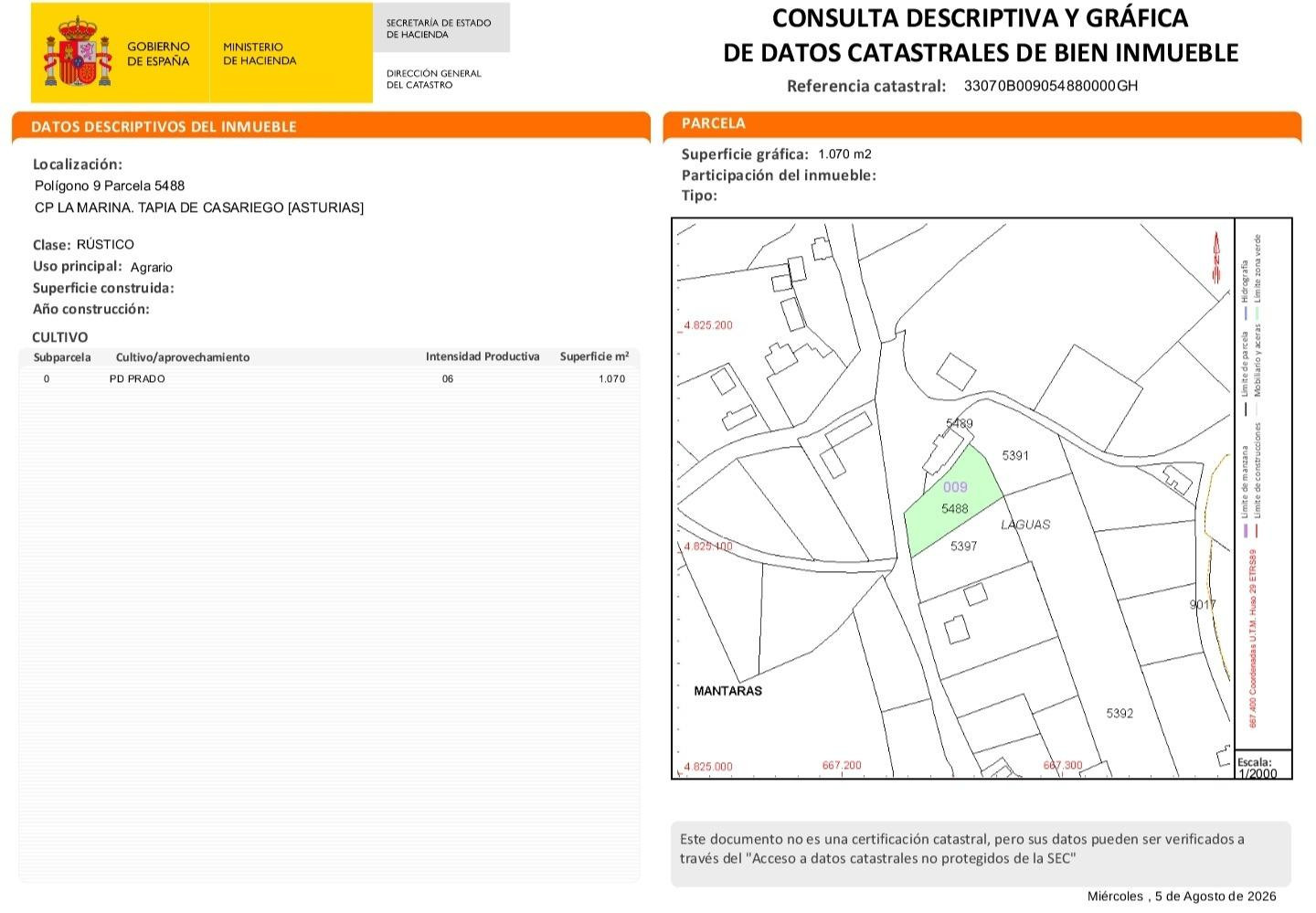 DOS PARCELAS EDIFICABLES – 2.389 m2 – MÁNTARAS (TAPIA DE CAS - foto 5