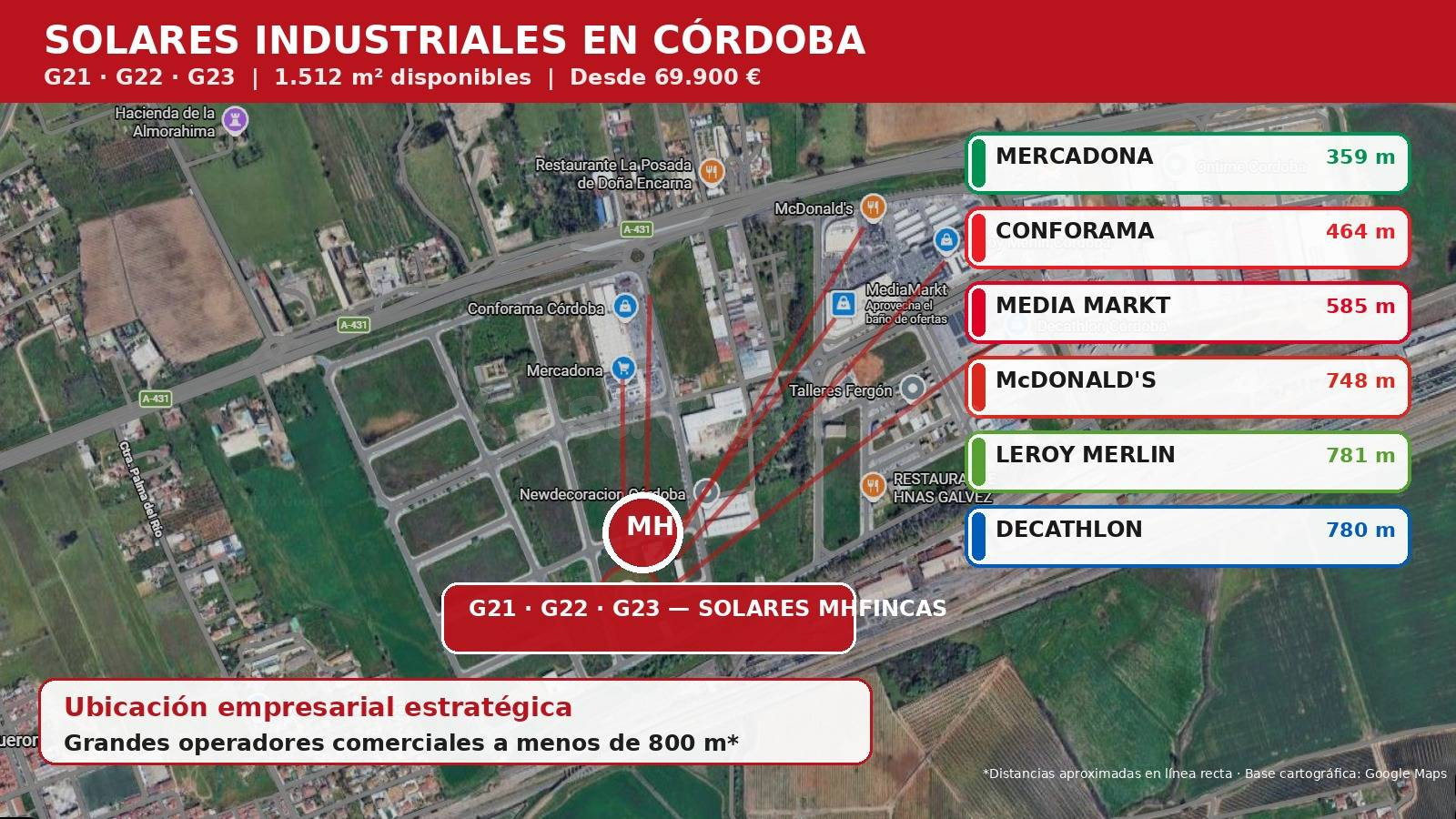 Solar urbano industrial de 503 m2 en Córdoba – 69.900 € en l