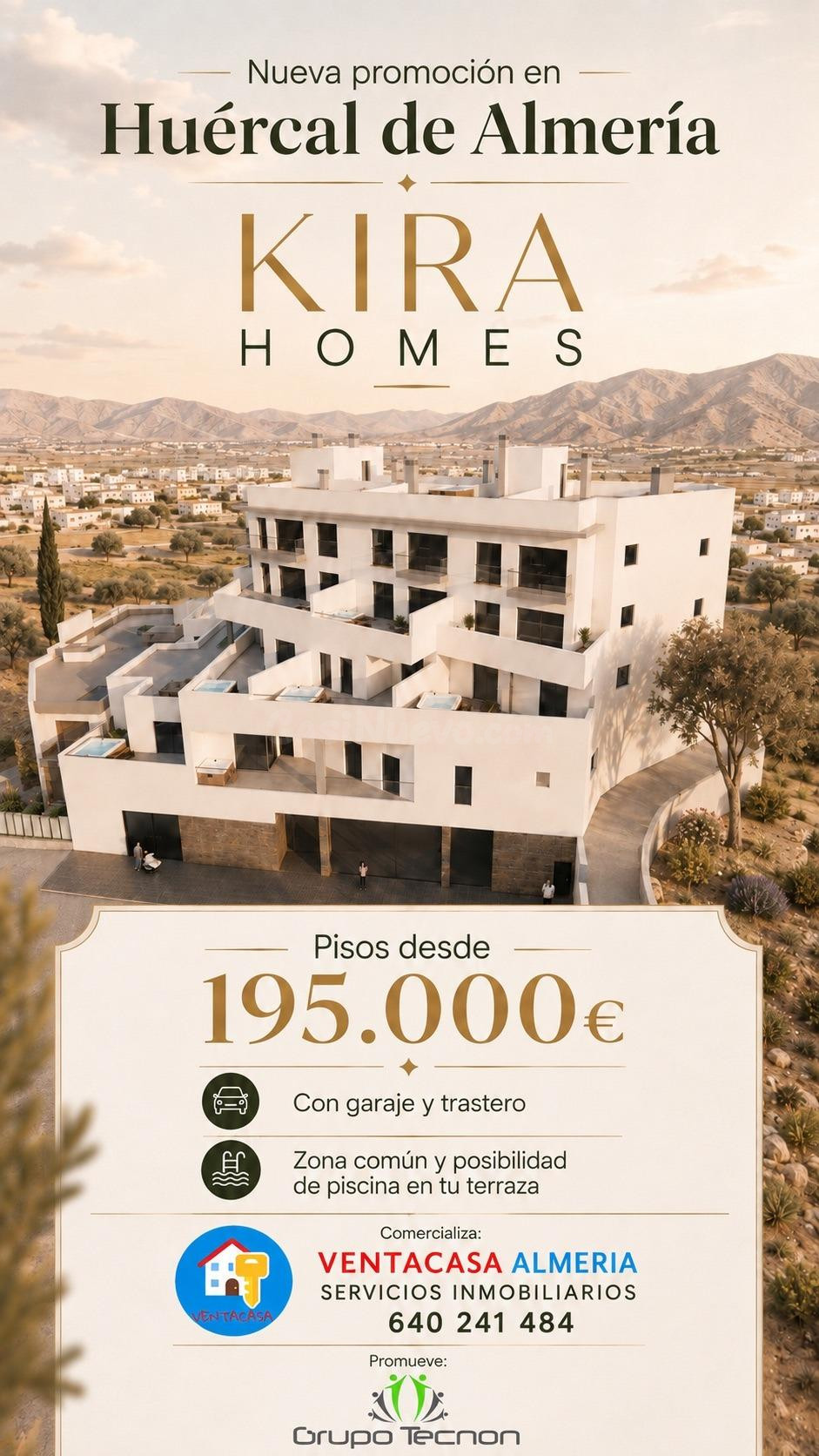 KIRA HOMES: obra nueva con grandes terrazas, garaje y trastero en Huércal de Almería
