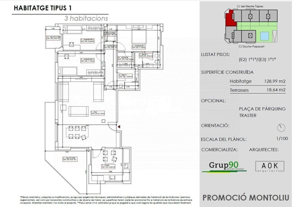 RESIDENCIAL MONTOLIU. ESPECTACULAR PISO DE 128 M2 Y GRAN TER - foto 14