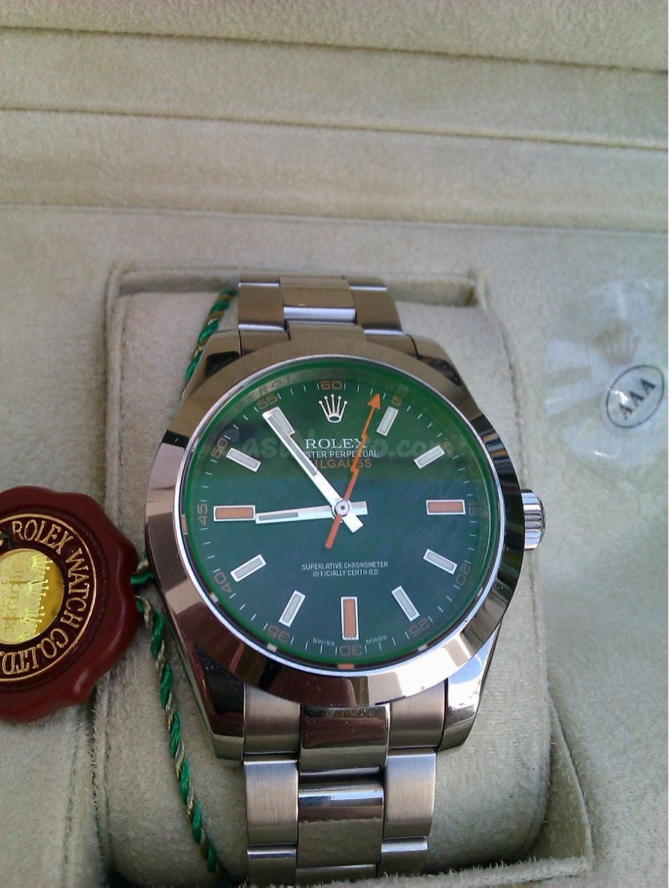 Rolex Milgauss edición cristal tintado verde