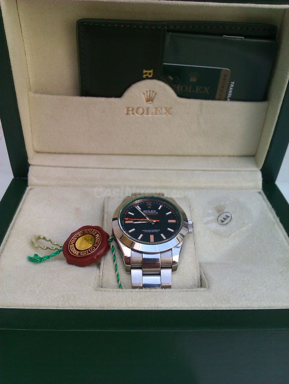 Rolex Milgauss edición cristal tintado verde - foto 3