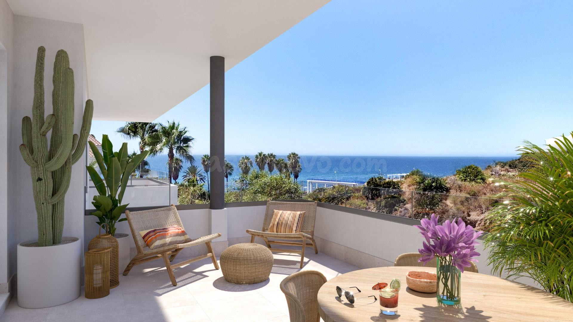 ÁTICO 3 dorm. A ESTRENAR, con GRAN TERRAZA a 50 m de la PLAYA con VISTAS AL MAR y MONTAÑA, Mijas Costa