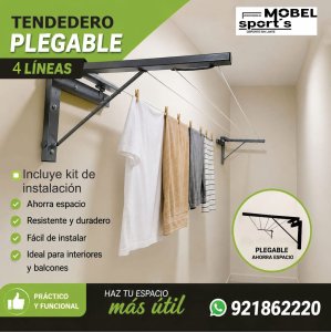 TENDEDERO RETRACTIL PLEGABLE DE ROPA / MOBEL SPORTS - foto 5