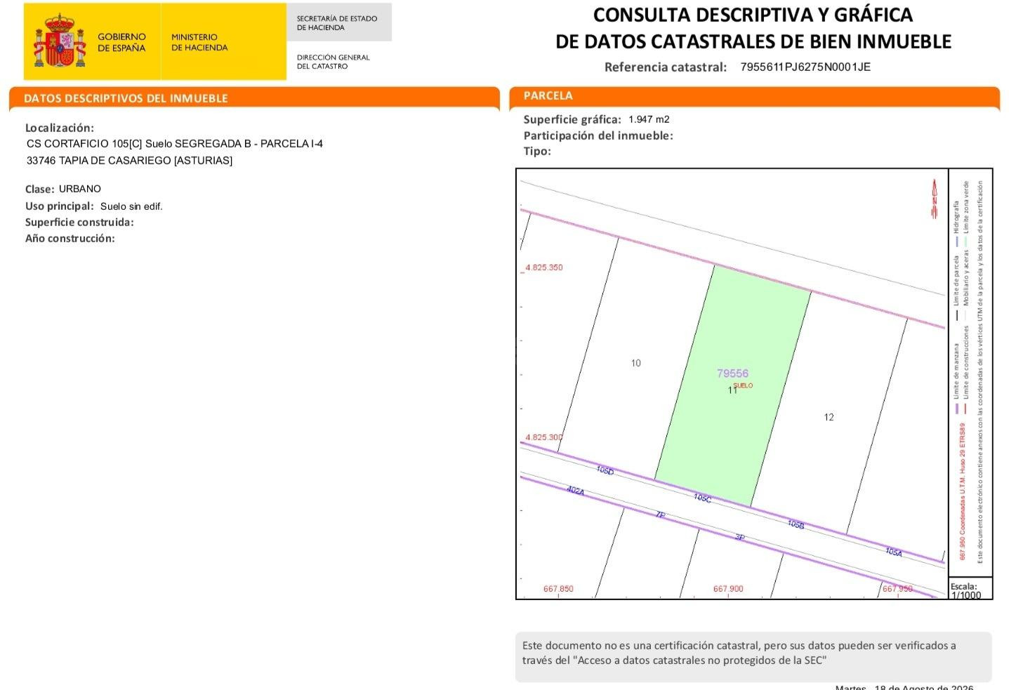 TRES PARCELAS EDIFICABLES EN VENTA EN EL CORTAFICIO – TAPIA  - foto 5