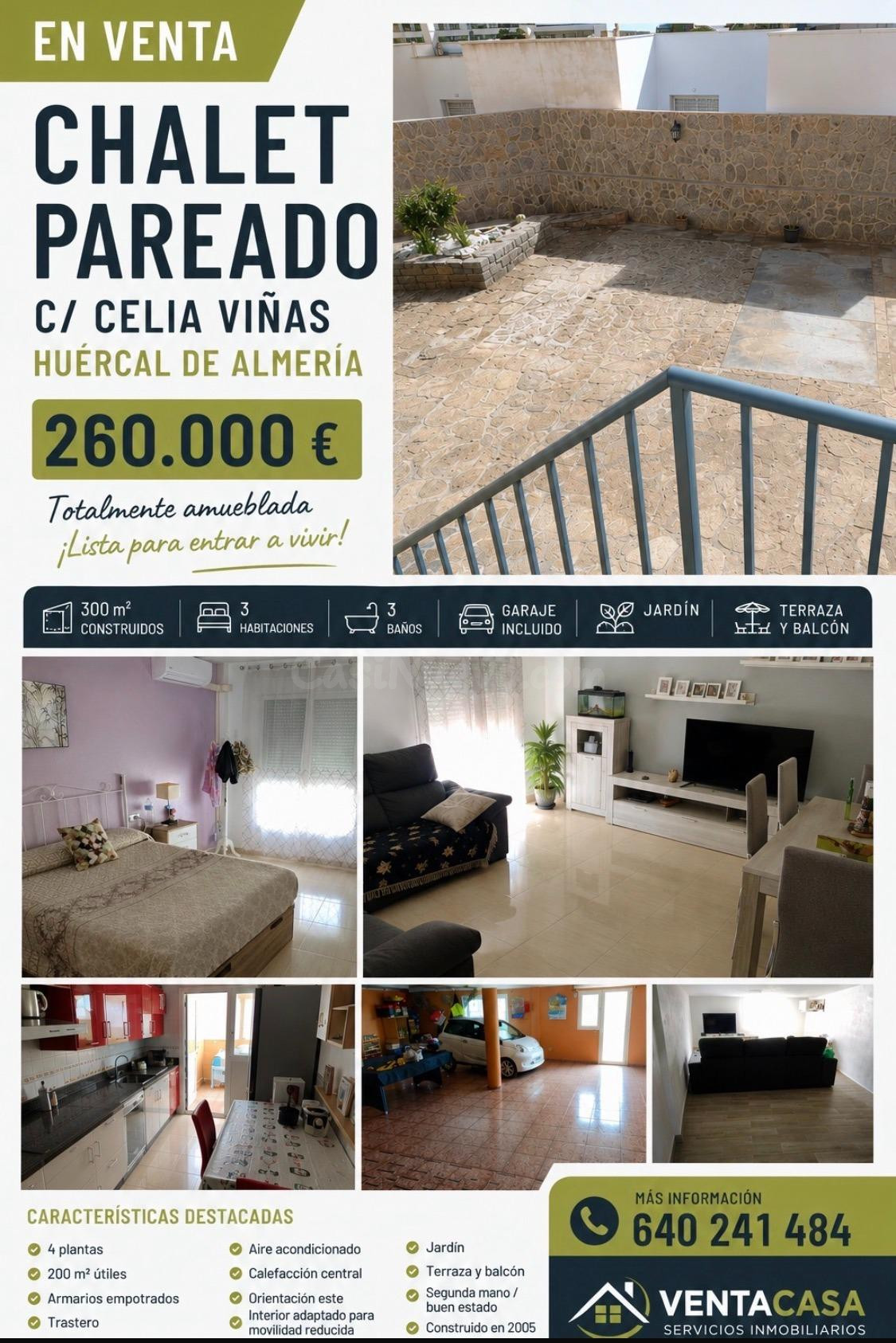 Chalet pareado en Huércal de Almería – 300 m2, garaje, jardí - foto 2