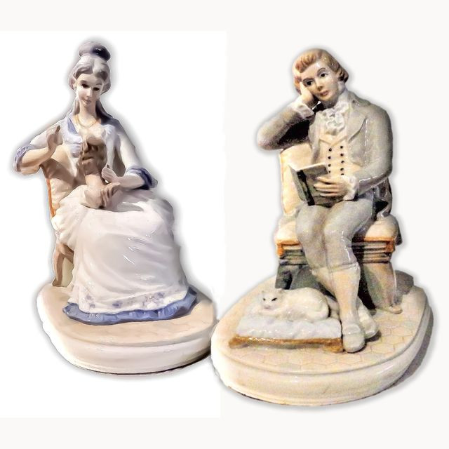 Pareja decorativa porcelana vintage siglo XIX Zaragoza