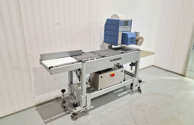 Etiquetadora automática Bizerba GLME con báscula y soplado