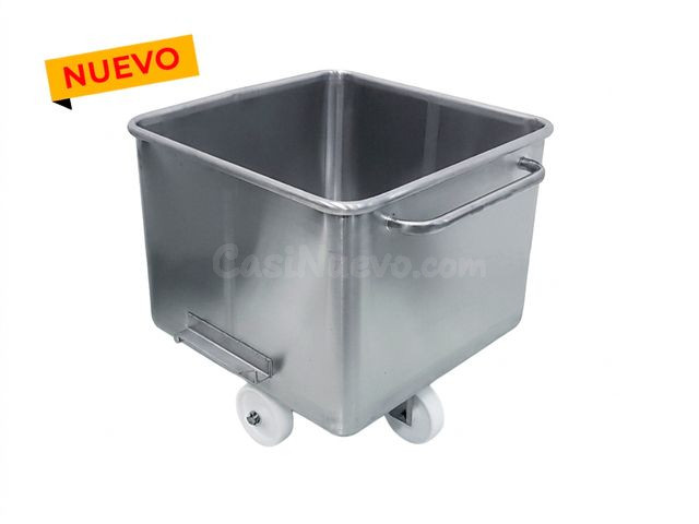 Carro contenedor acero inoxidable 200L para transporte seguro