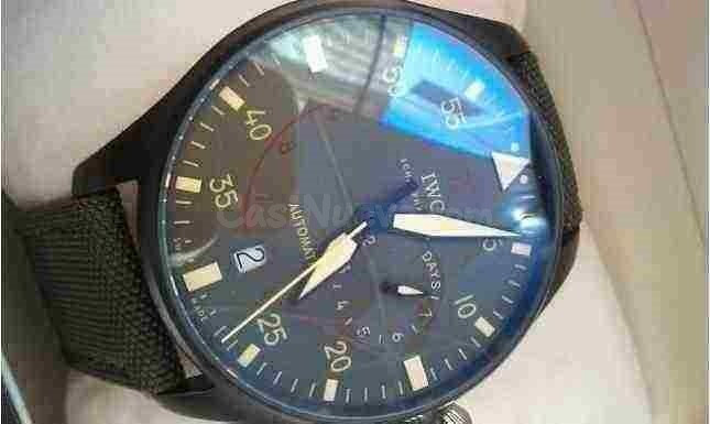 Reloj IWC pilotos caja de acero pvd negra, calibre 7 days