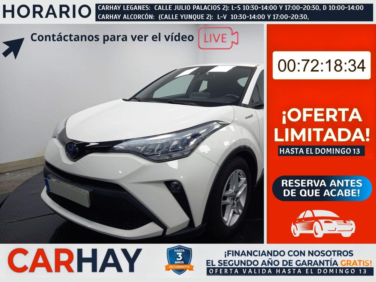 Toyota C-HR híbrido 125CV Leganés - Diseño urbano y eficiencia