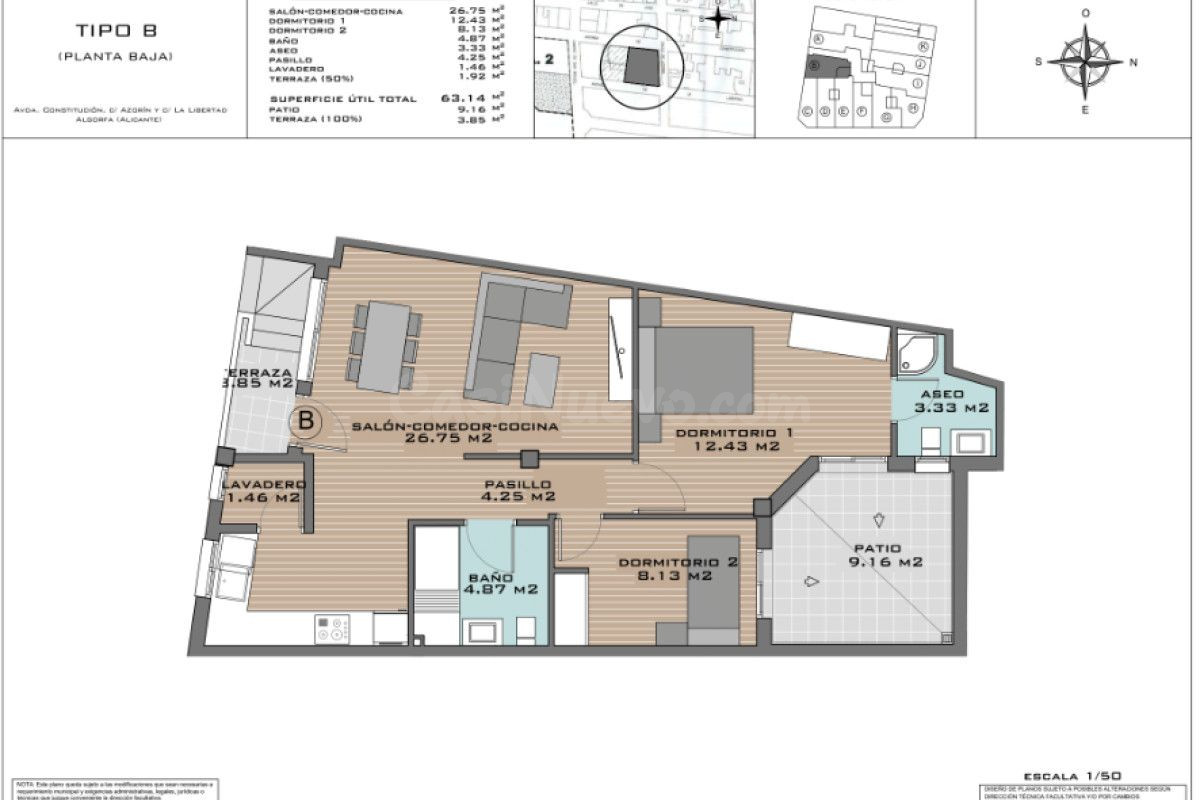 Apartamento 2 habitaciones 62m² en venta - Pueblo 3 - foto 5