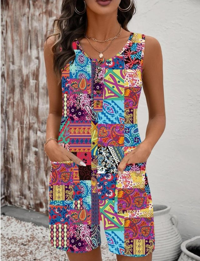 Monstrua floral geométrico mujer talla L - Castelserás