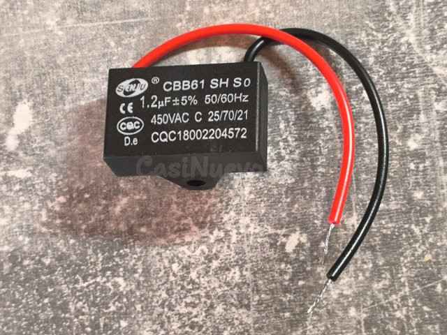 Condensador eléctrico CBB61 1.2uF 450V para motores Castelserás