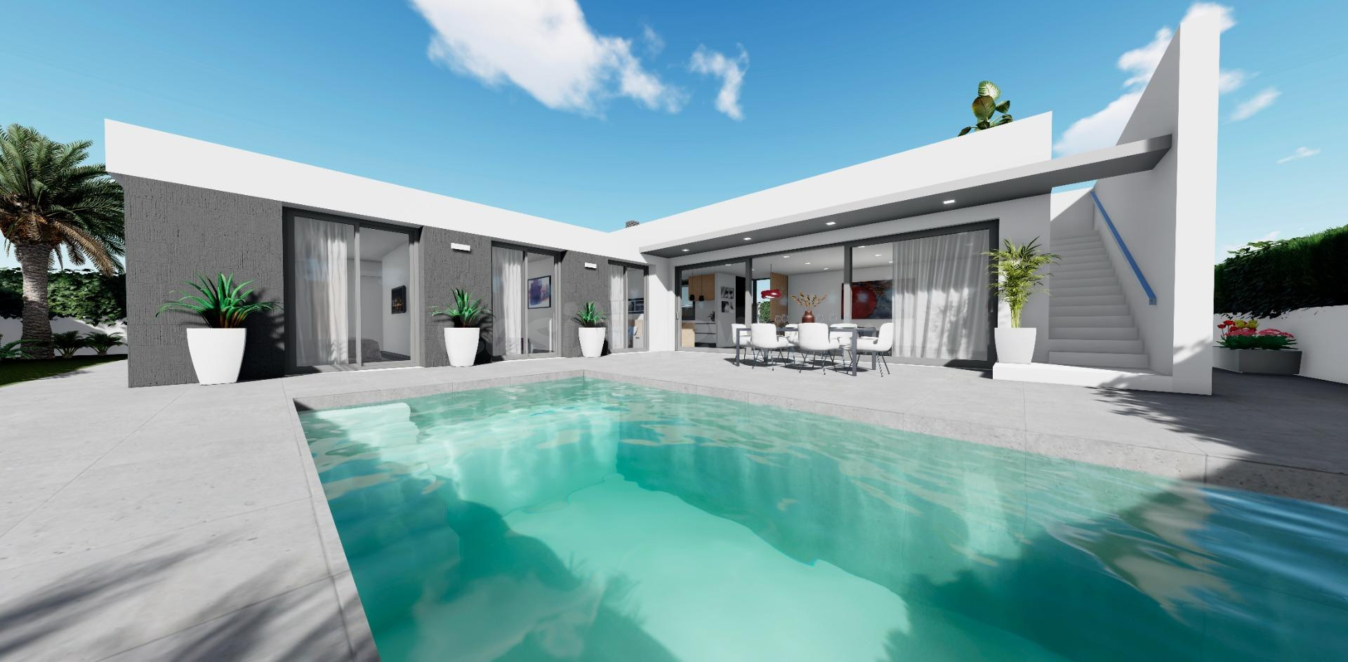 Villa, con piscina propia y vistas. 3  dormitorios, en San Juan de los Terreros