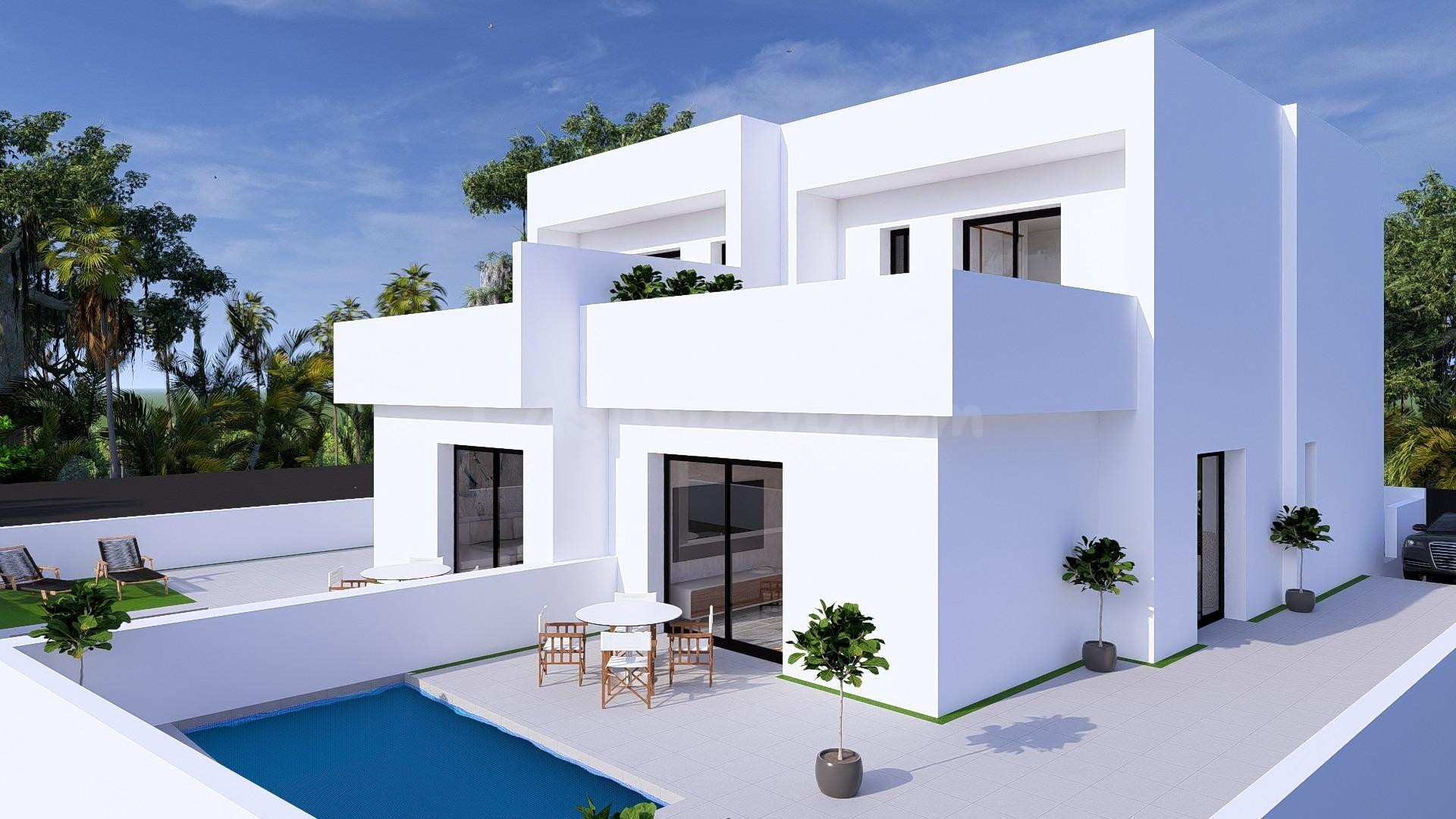 Villas pareadas de nueva construcción con piscina privada en Daya Nueva, Costa Blanca