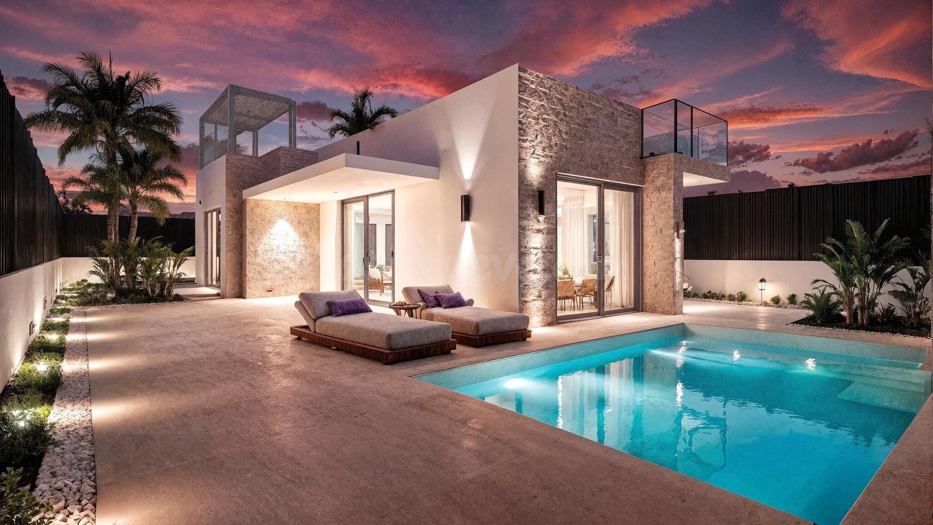 Exclusivas villas de nueva construcción con piscina privada cerca de la playa en Los Alcázares