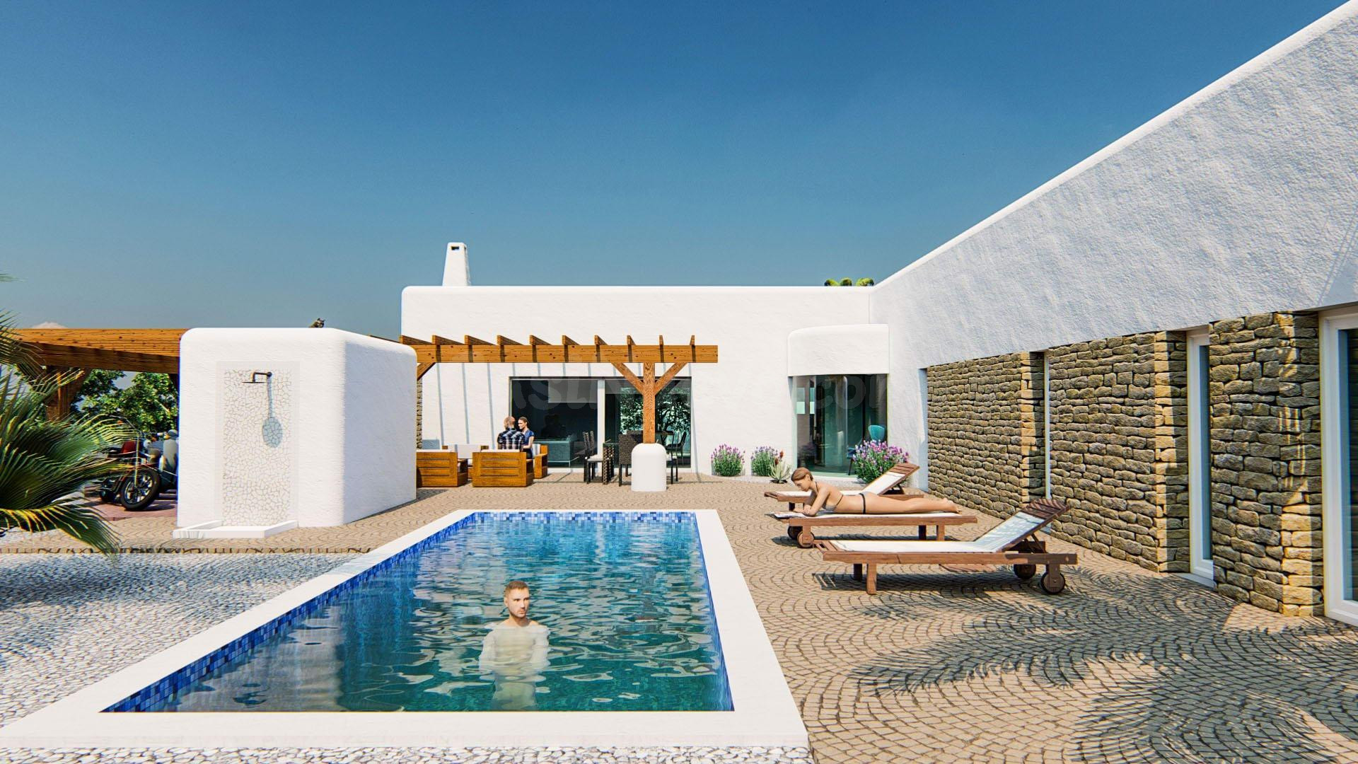 VILLAS DE OBRA NUEVA ESTILO IBIZA EN ALFAZ DEL PI