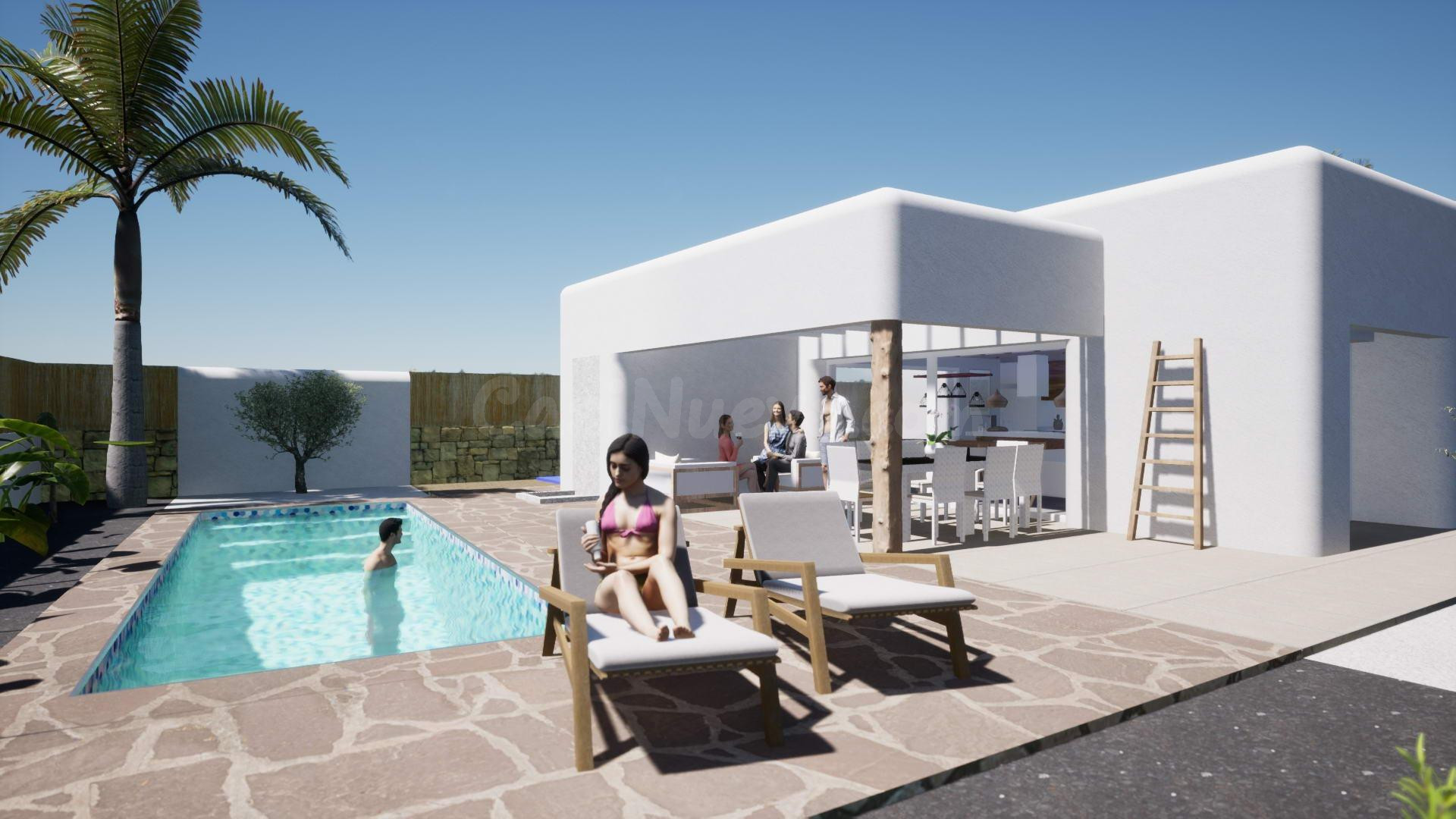 VILLAS DE OBRA NUEVA ESTILO IBIZA EN ALFAZ DEL PI