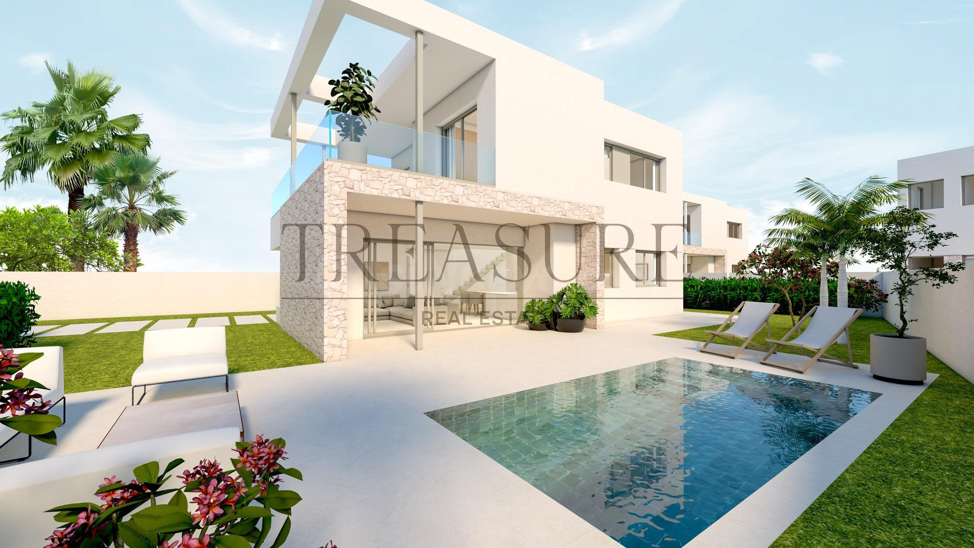 Villa independiente de obra nueva con piscina privada en el Cabezo de Torres