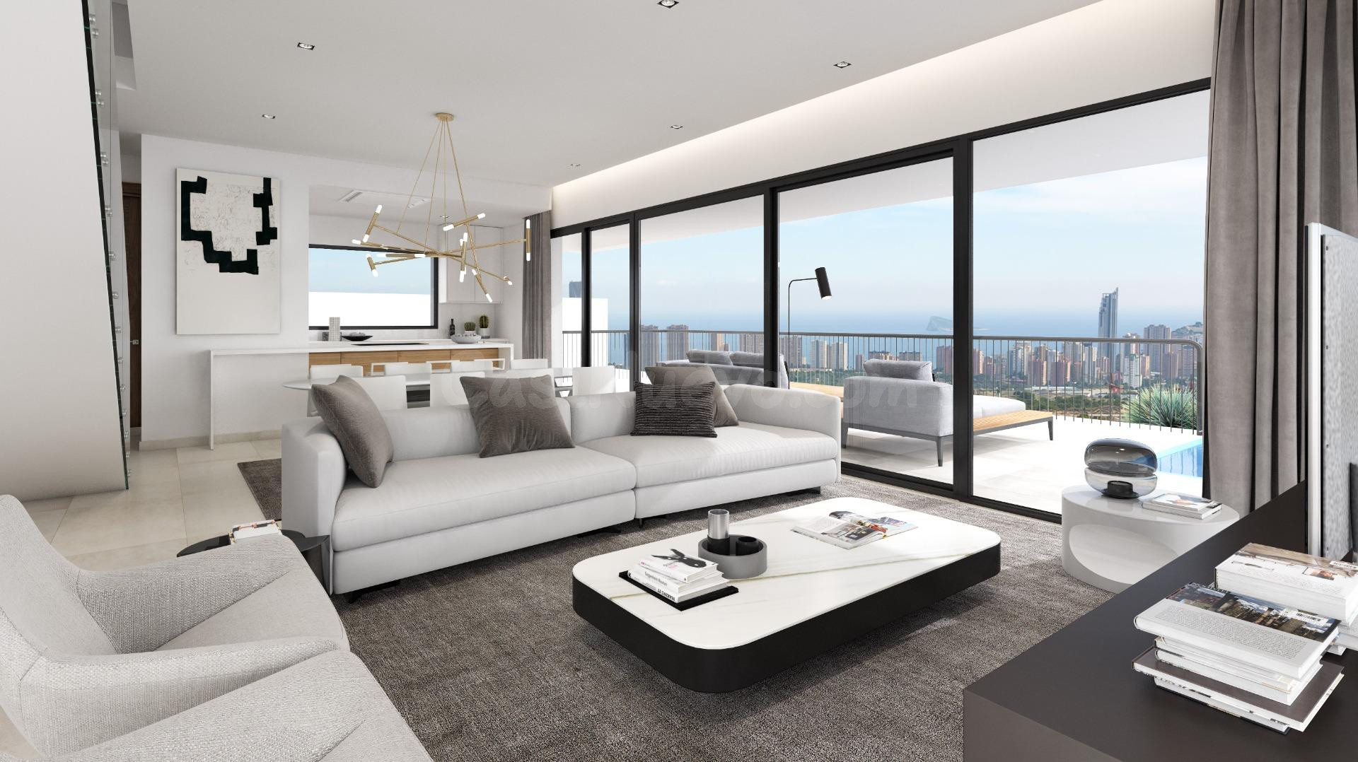 VILLA DE LUJO DE OBRA NUEVA EN FINESTRAT CON VISTAS AL MAR