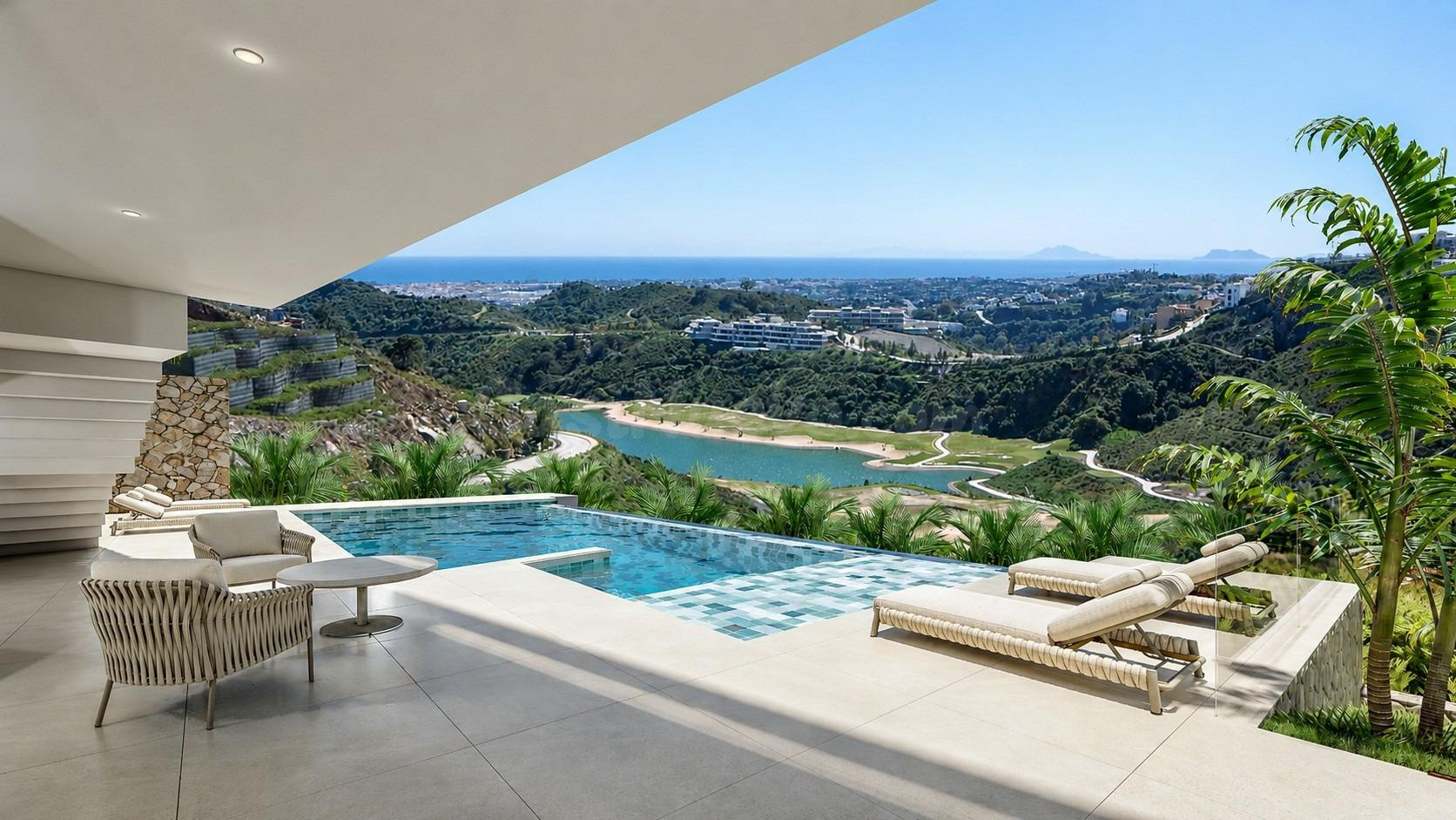 Villa contemporánea sobre plano con piscina infinity, orient - foto 3