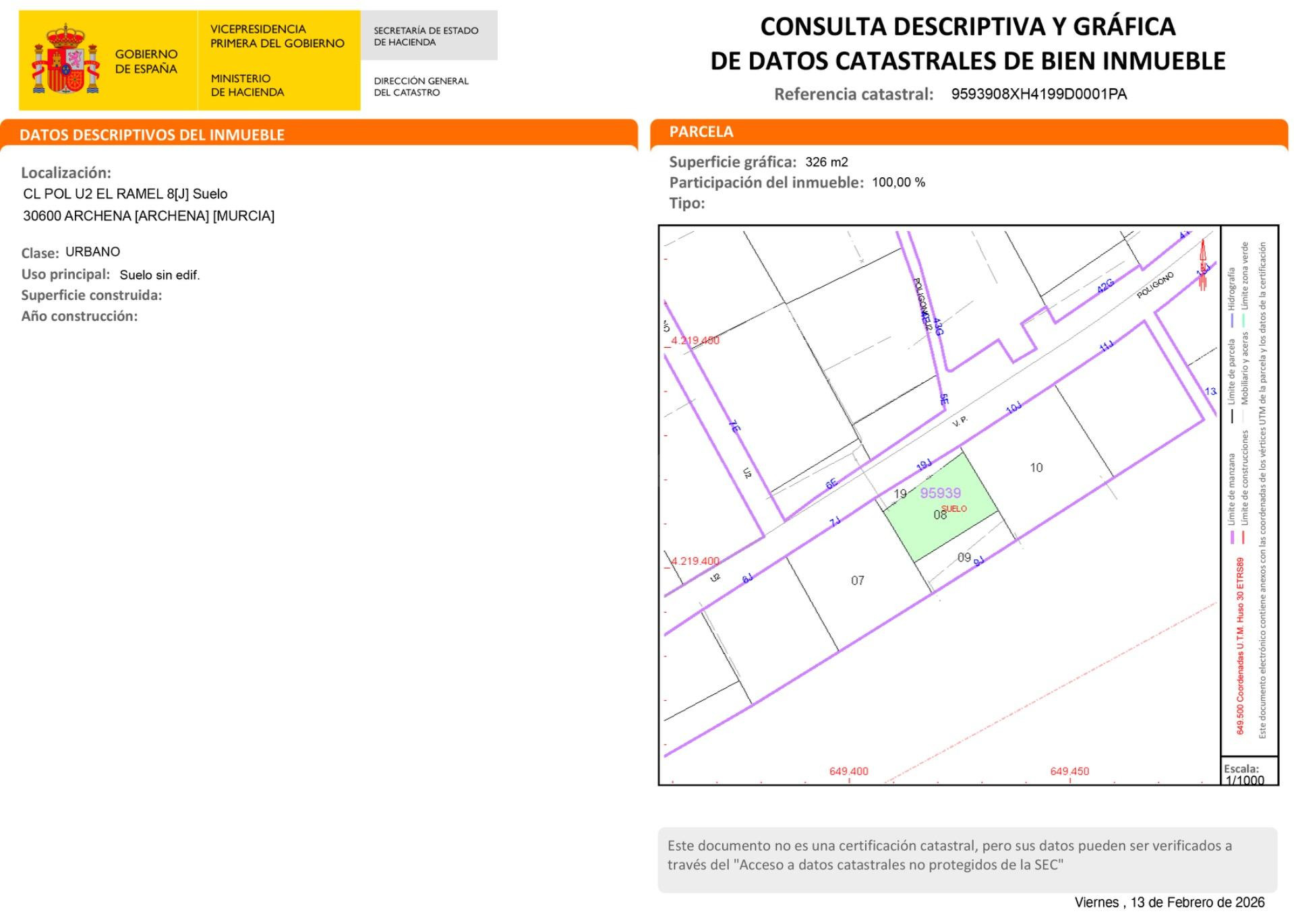 Oportunidad Única: Terreno Urbano en Archena - foto 4