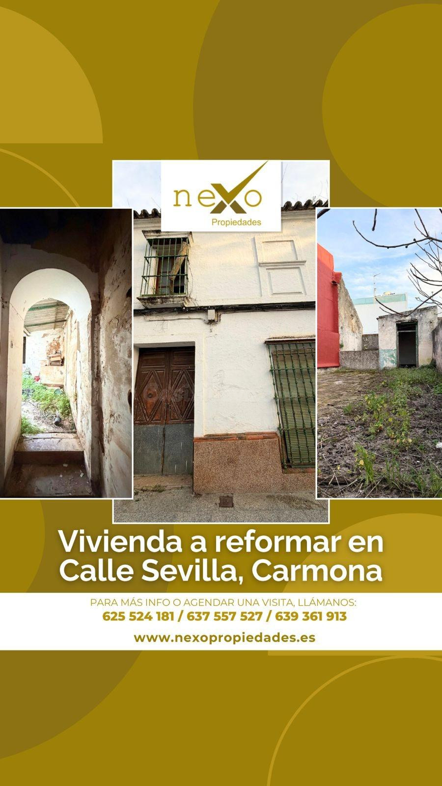 SOLAR URBANO EN VENTA EN CALLE SEVILLA (CARMONA) – PROYECTO PARA 4 VIVIENDAS + INFORME DE PATRIMONIO
