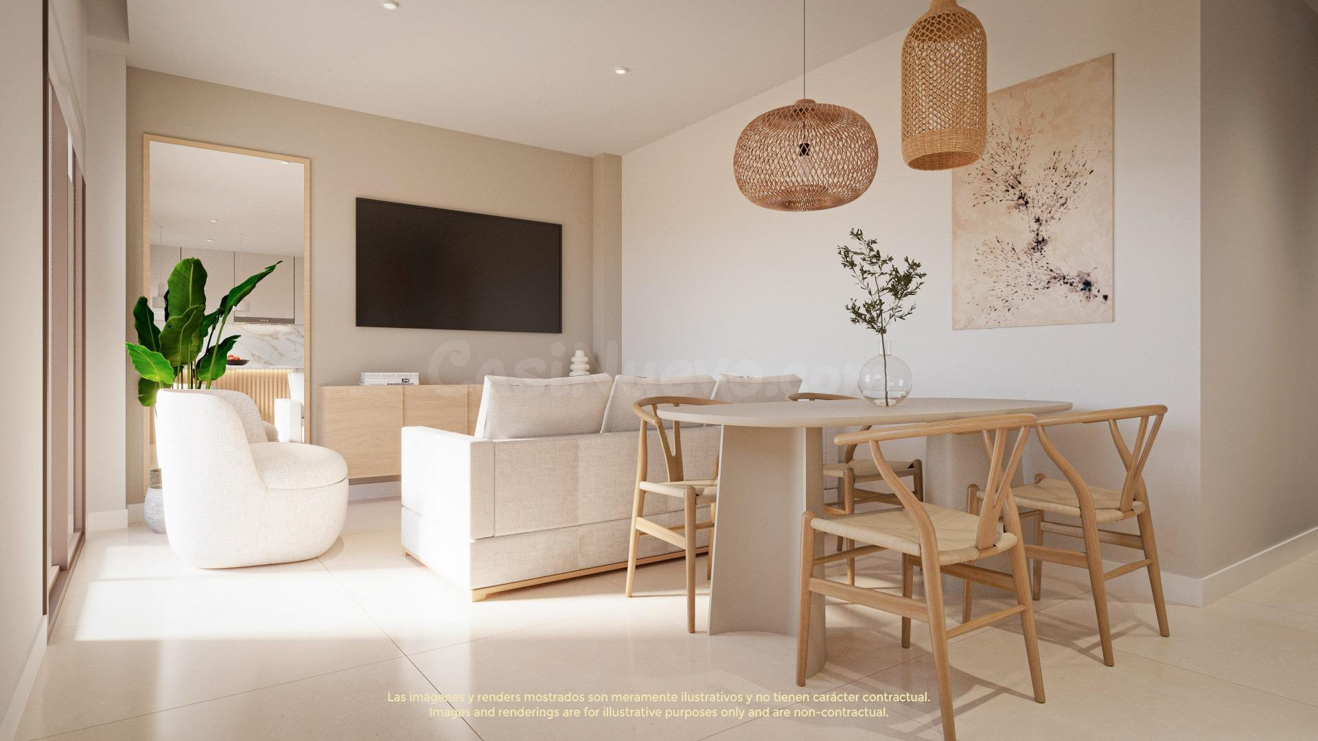 Apartamento con terraza y piscina comunitaria en Corvera Hills
