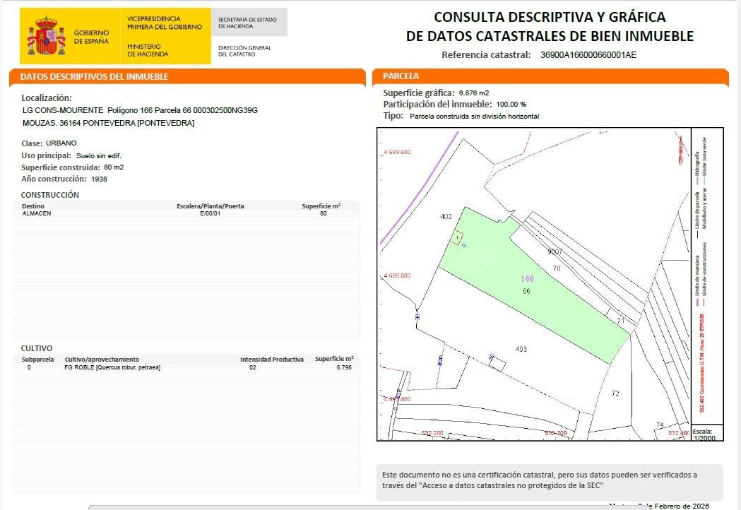 TERRENO EN VENTA EN MOURENTE