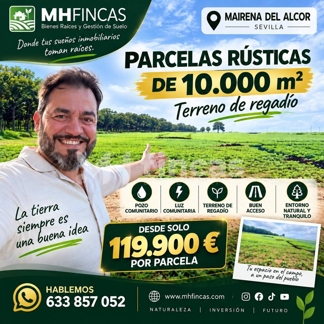 PARCELA RÚSTICA DE REGADÍO EN MAIRENA DEL ALCOR – 119.900 €