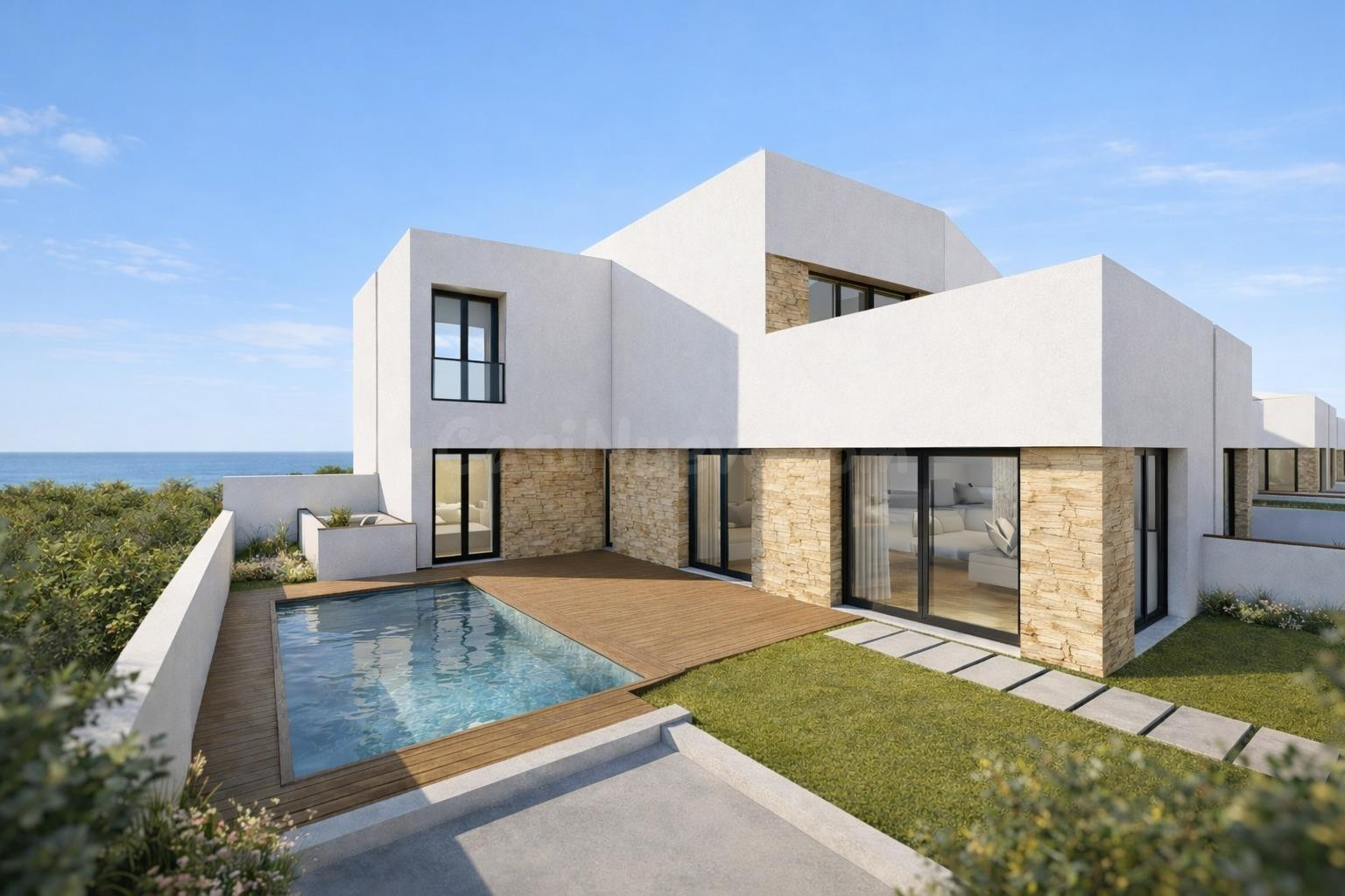 Villas adosadas de obra nueva con amplias terrazas en Bigast