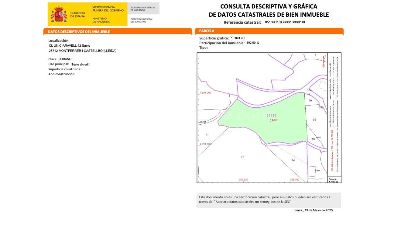 Venta de Suelo Urbano Residencial en Calle UNIC-ARAVELL Nº U - foto 5