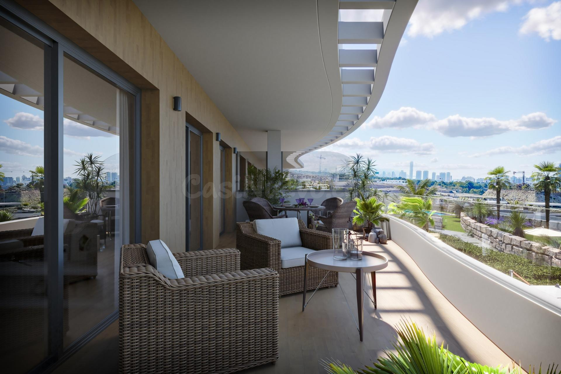 Apartamentos y villas de lujo de nueva construcción con vistas panorámicas al mar en Finestrat