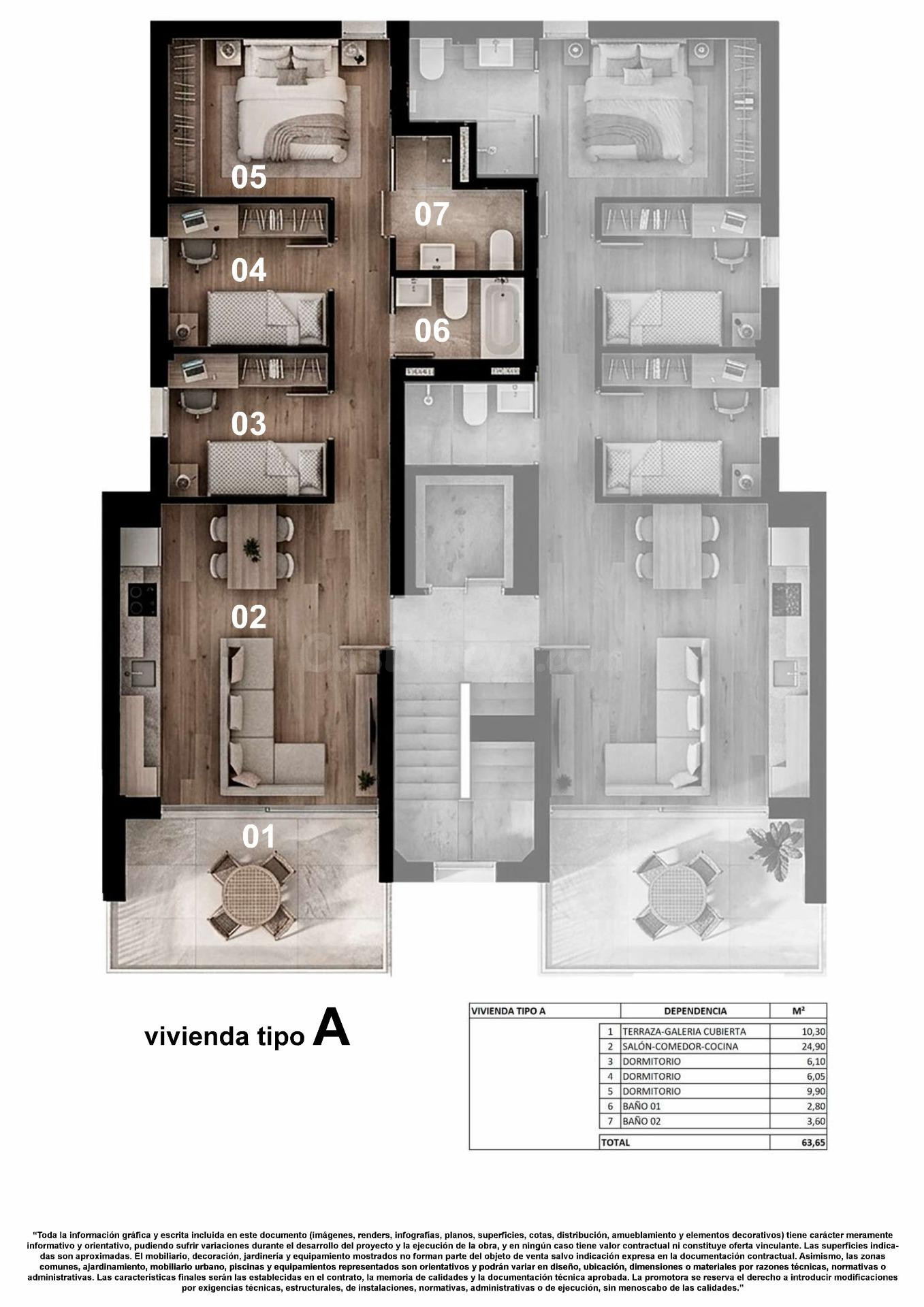 PISO CON TERRAZAS DE 11M Y PISCINA COMUNITARIA Y PARKING  !! - foto 4