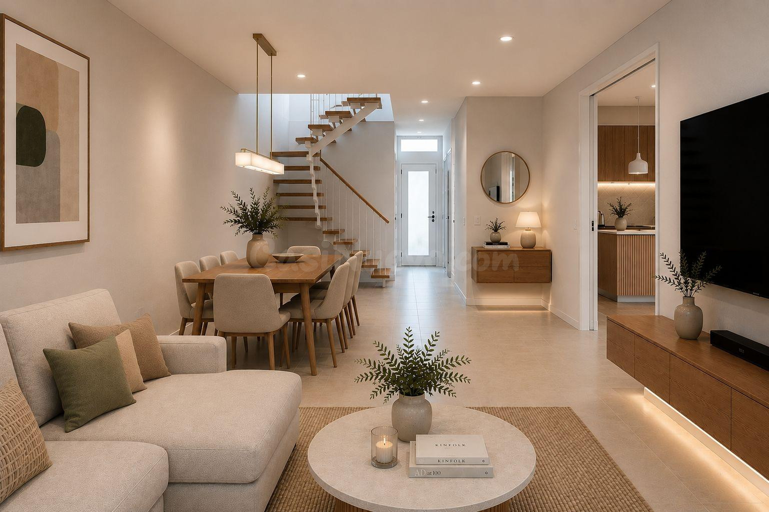 Casa pareada en venta con jardín y piscina. Obra nueva en co