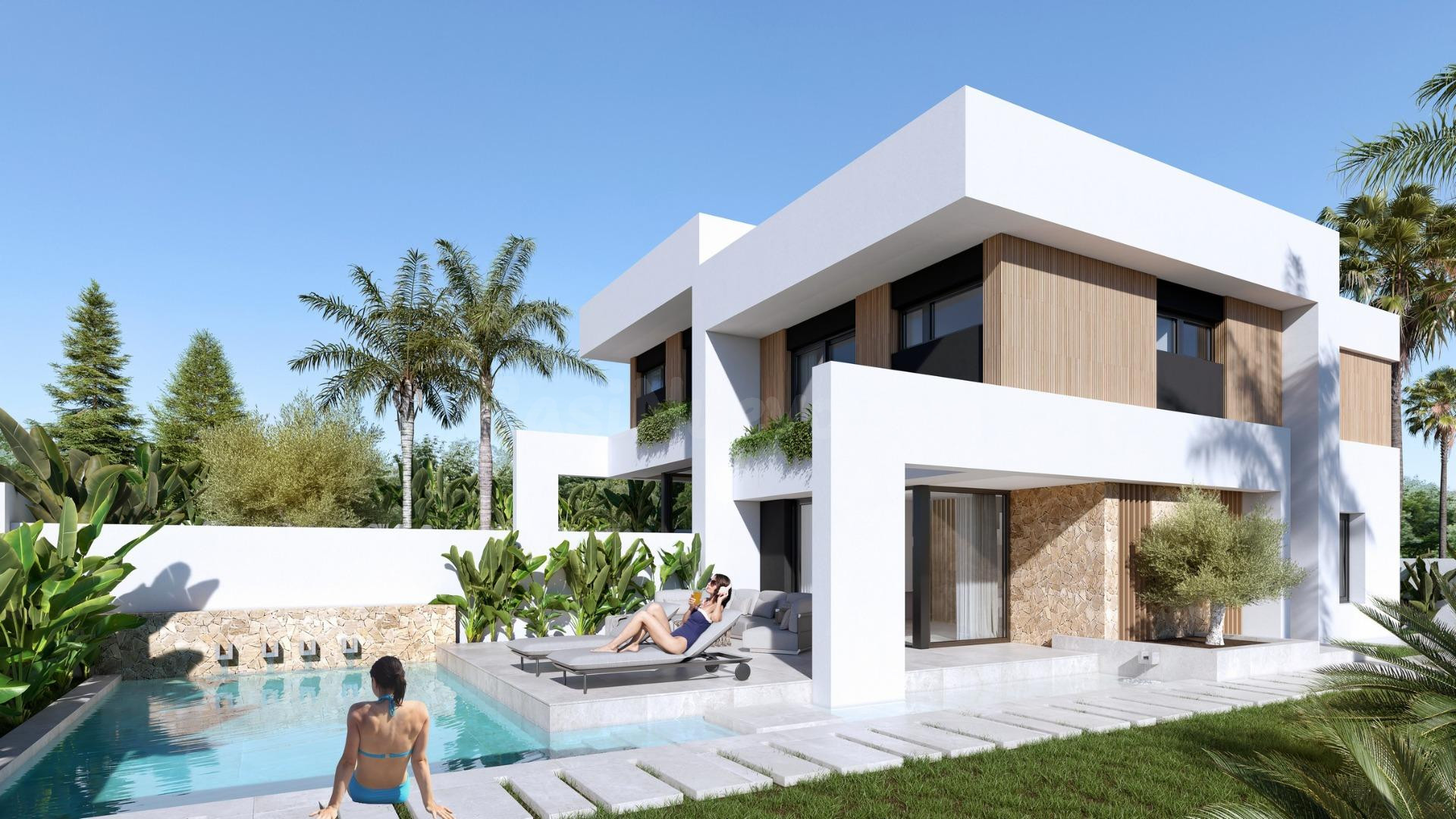 Modernas villas adosadas con piscina privada en Las Filipina