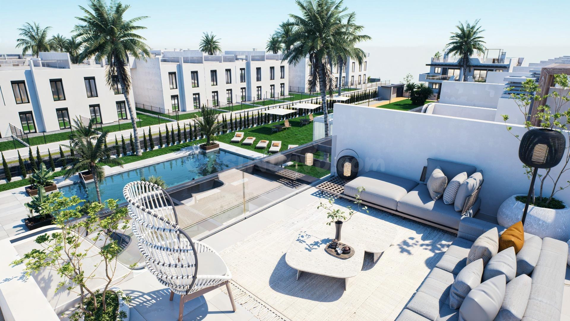 Bungalows de nueva construcción con jardín o solárium cerca 