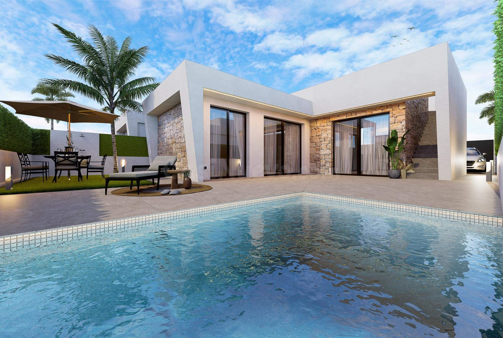 Villas independientes con piscina privada y solárium en Rold - foto 4
