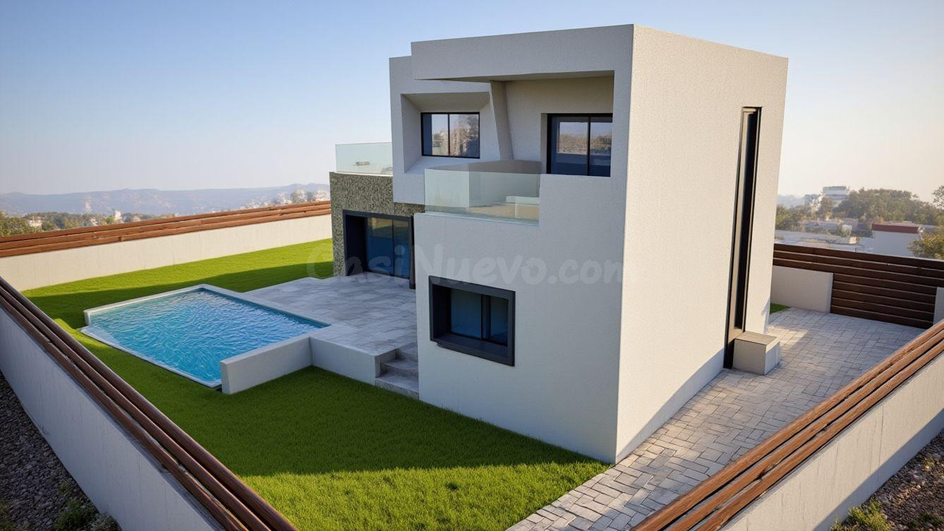 Moderna villa de nueva construcción con vistas abiertas en C - foto 5