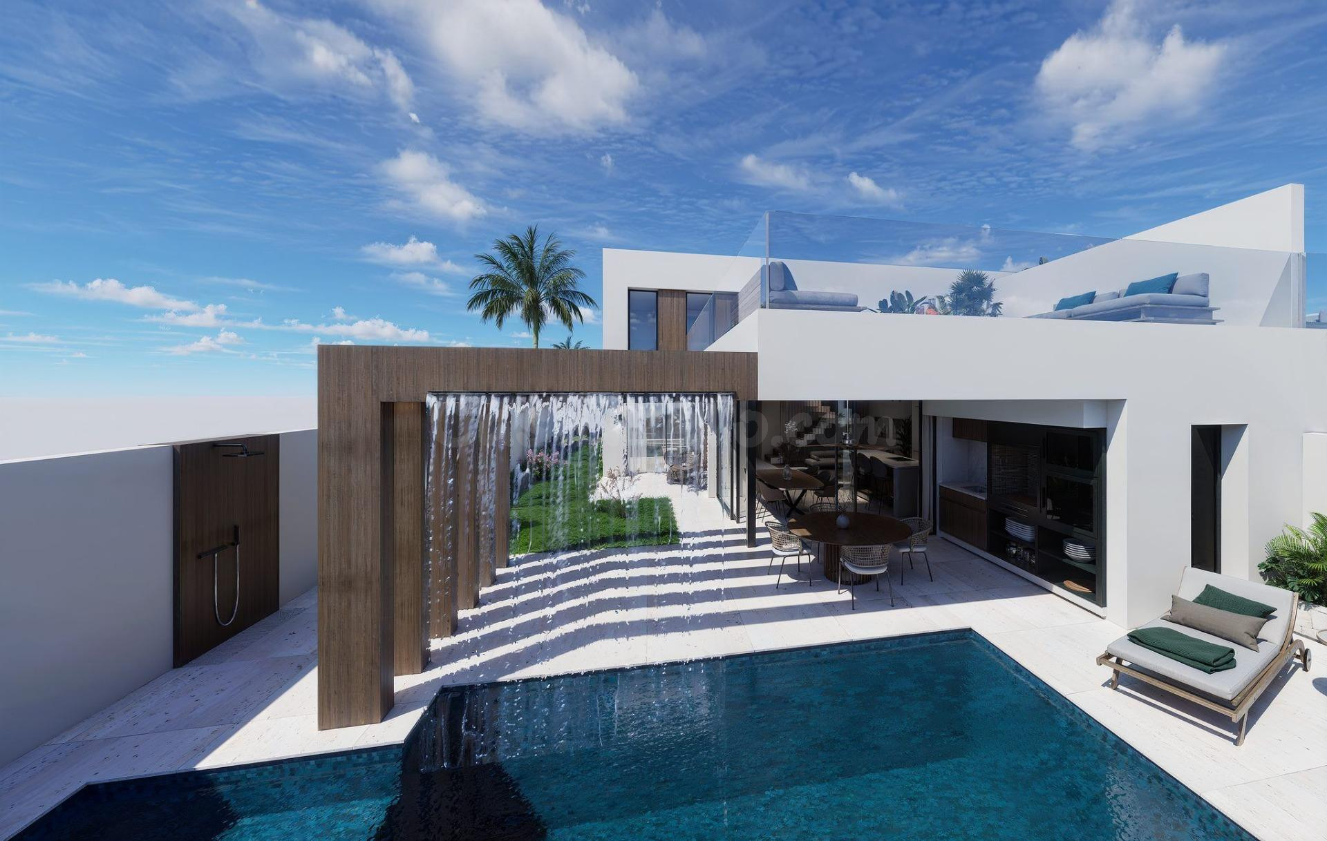 Exclusivas villas adosadas en primera línea de lago en Santa